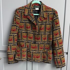 Harvé Bernard Vintage Geometric Patterned Jacket Size 8